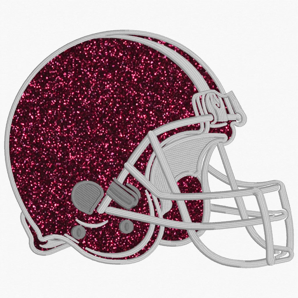 Football Helmet Applique Embroidery Design (10 Formats, 7 Inch, Bonus Gift)