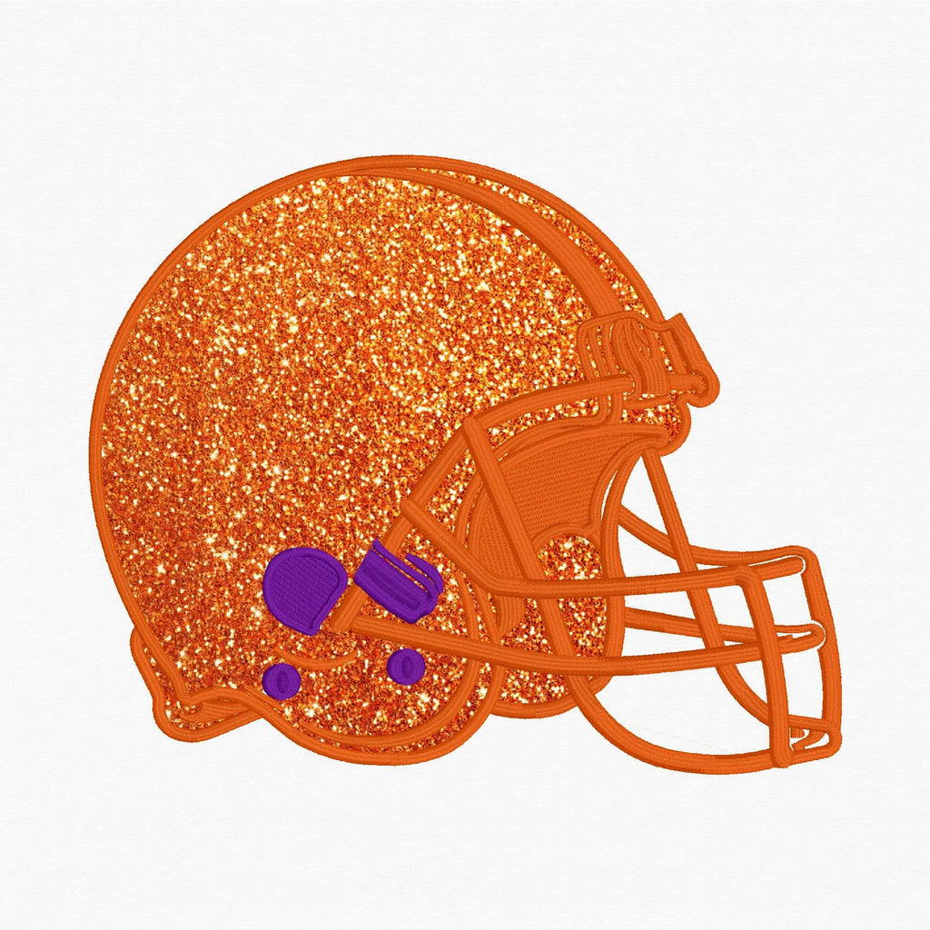 Football Helmet Applique Embroidery Design (10 Formats, 7 Inch, Bonus Gift)