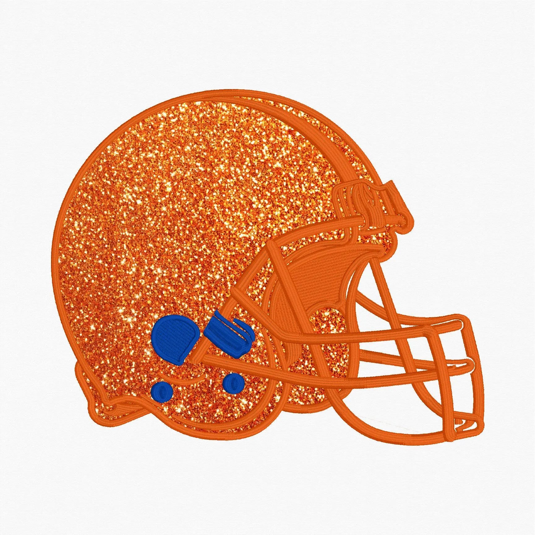 Football Helmet Applique Embroidery Design (10 Formats, 7 Inch, Bonus Gift)