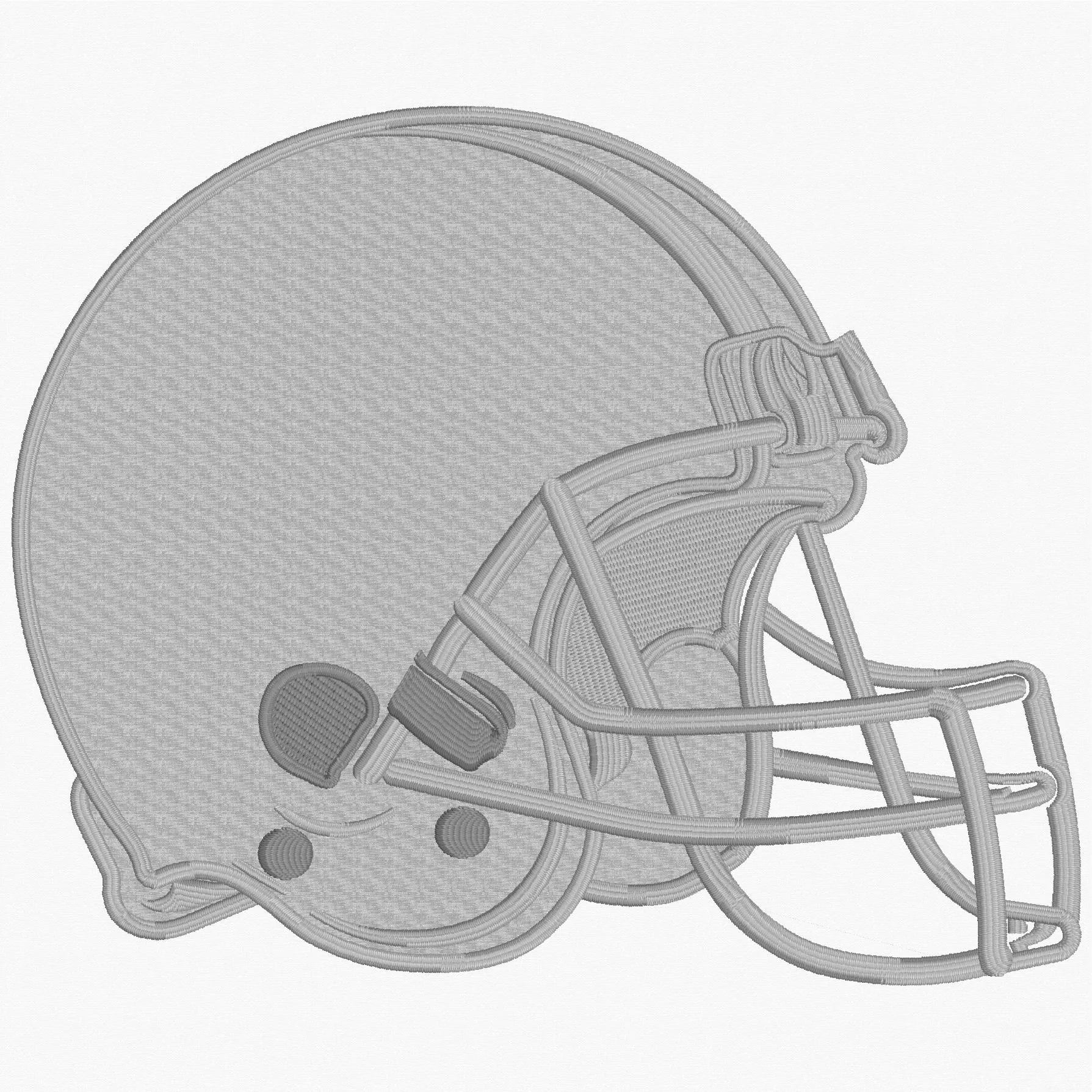 Football Helmet Applique Embroidery Design (10 Formats, 7 Inch, Bonus Gift)