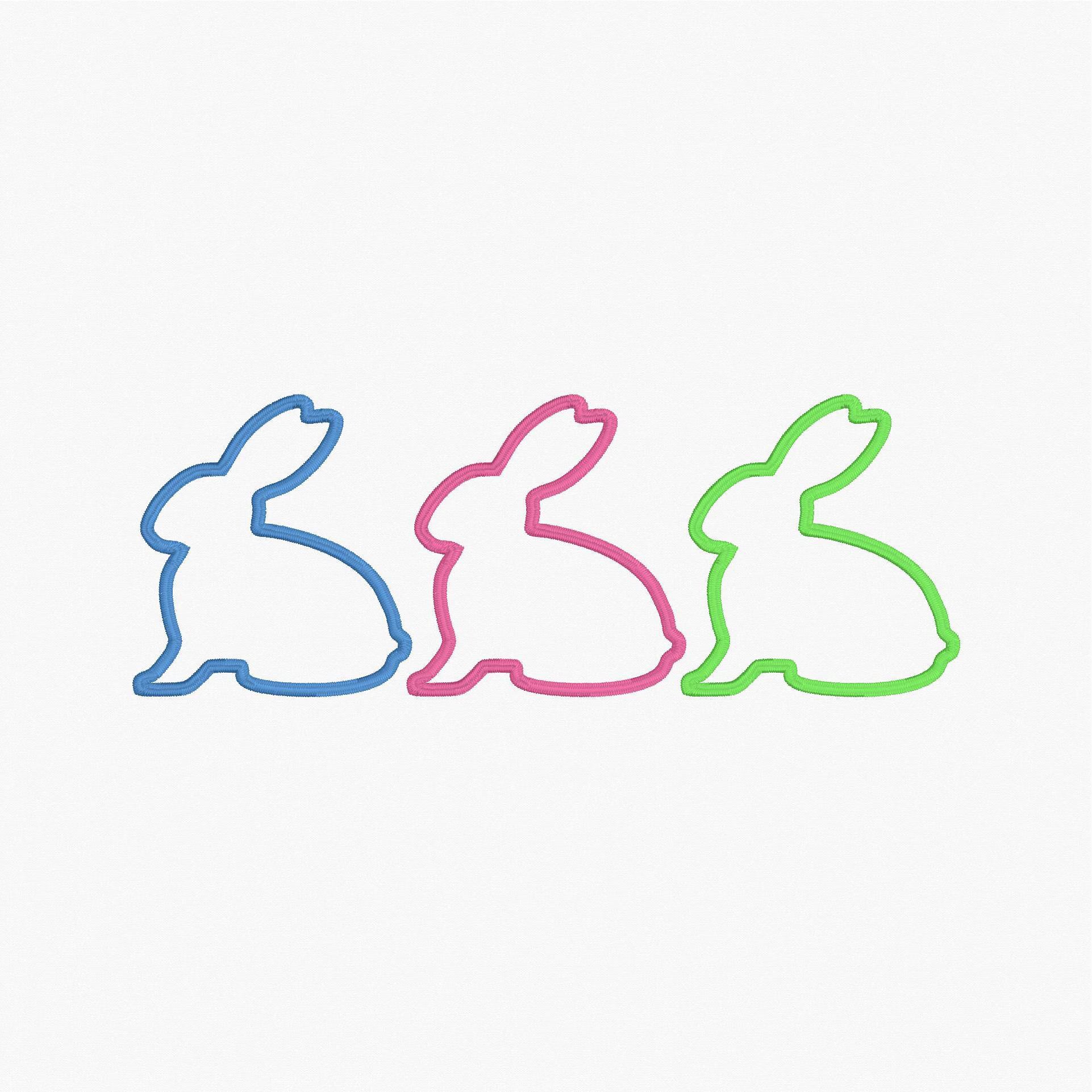 3 Easter Bunnies Appliqué Embroidery Design Download 2 Sizes 9 Sew File Formats