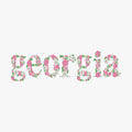 Georgia Floral Lettering Embroidery Design: 9 Formats (Instant Download)