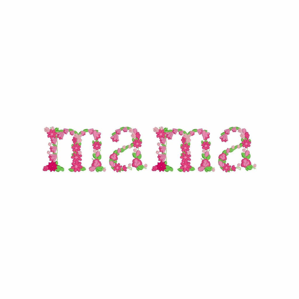 Mama Floral Embroidery Design: 8 Inch, 9 Formats (Digital Download)