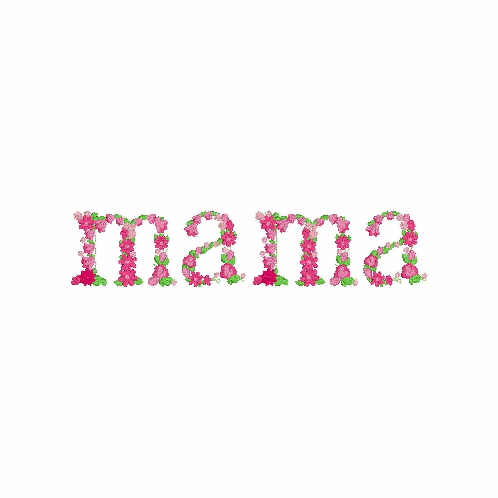 Mama Floral Embroidery Design: 8 Inch, 9 Formats (Digital Download)
