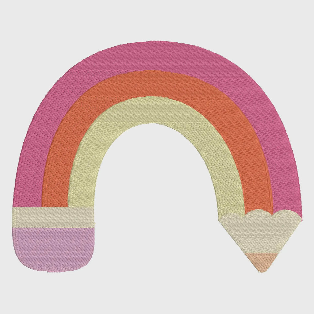 Rainbow Pencil Embroidery Design: Children's Stitch (10 Formats)