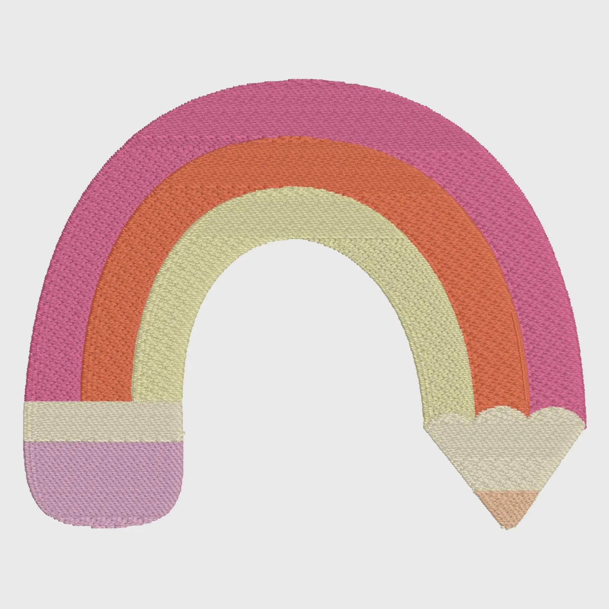 Rainbow Pencil Embroidery Design: Children's Stitch (10 Formats)