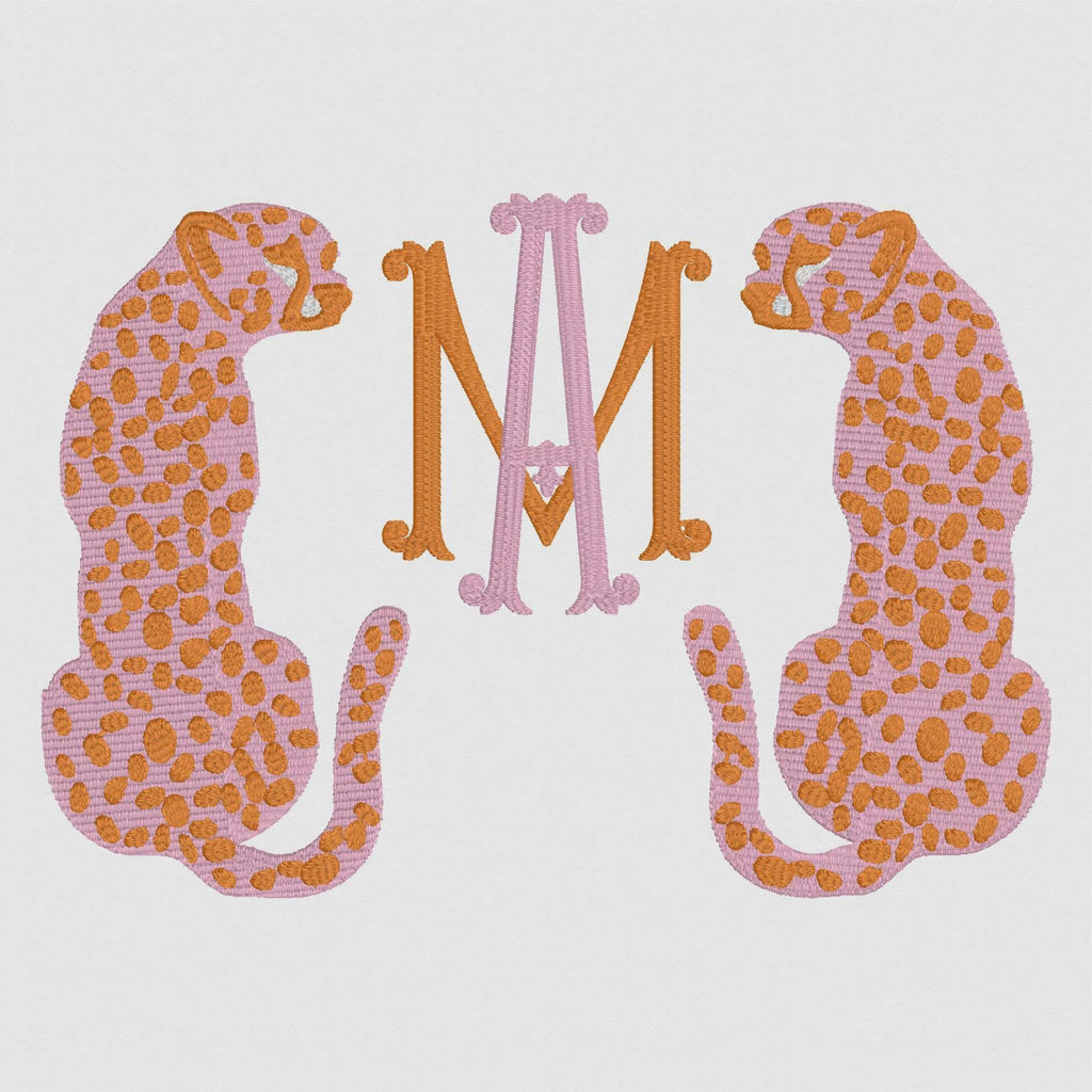 Spotted Cheetah Monogram Frame Embroidery Design: 10 Stitch Formats