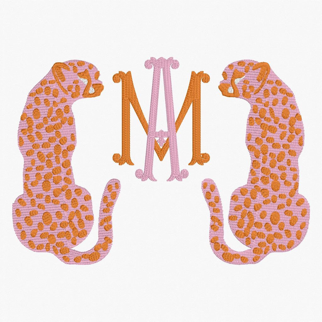 Spotted Cheetah Monogram Frame Embroidery Design: 10 Stitch Formats