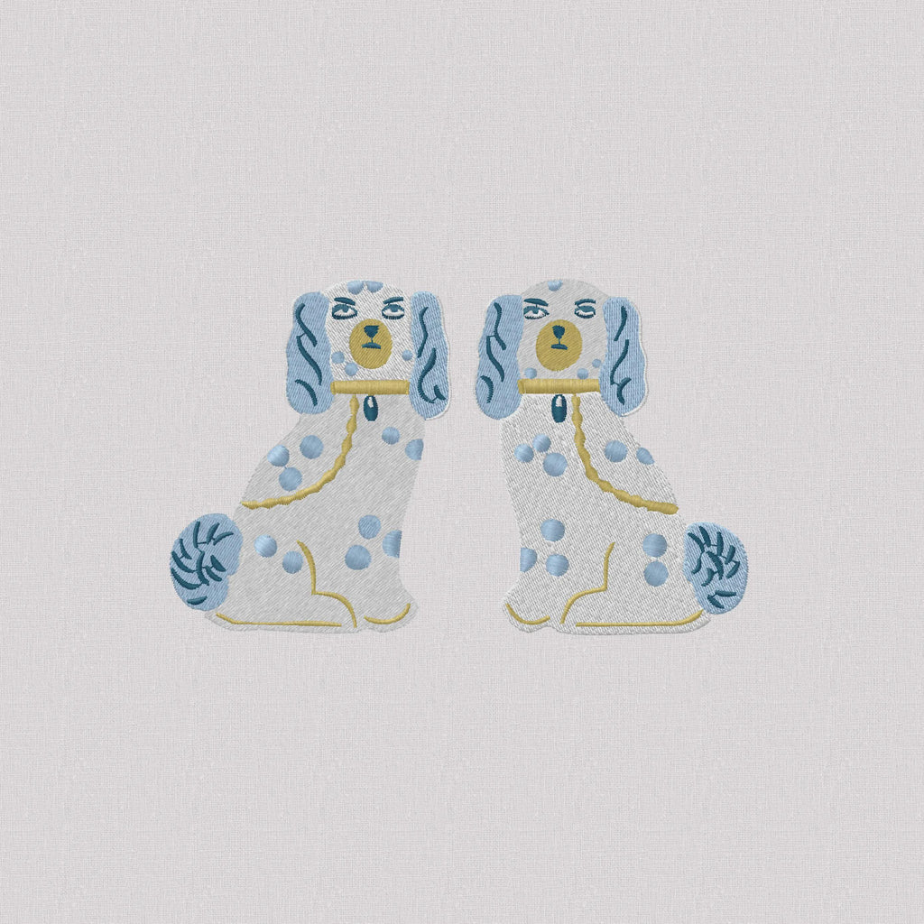 Staffordshire Spaniels 2 Designs 1 Monogram Frame Embroidery Design 10 Stitch Formats