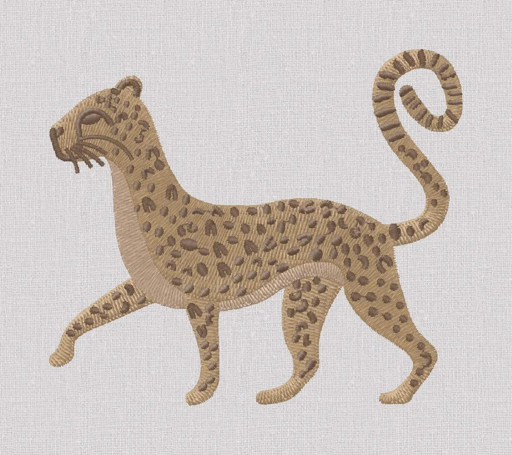 Walking Cheetah Embroidery Design: (4x4 Hoop, Instant Download, 10 Formats)