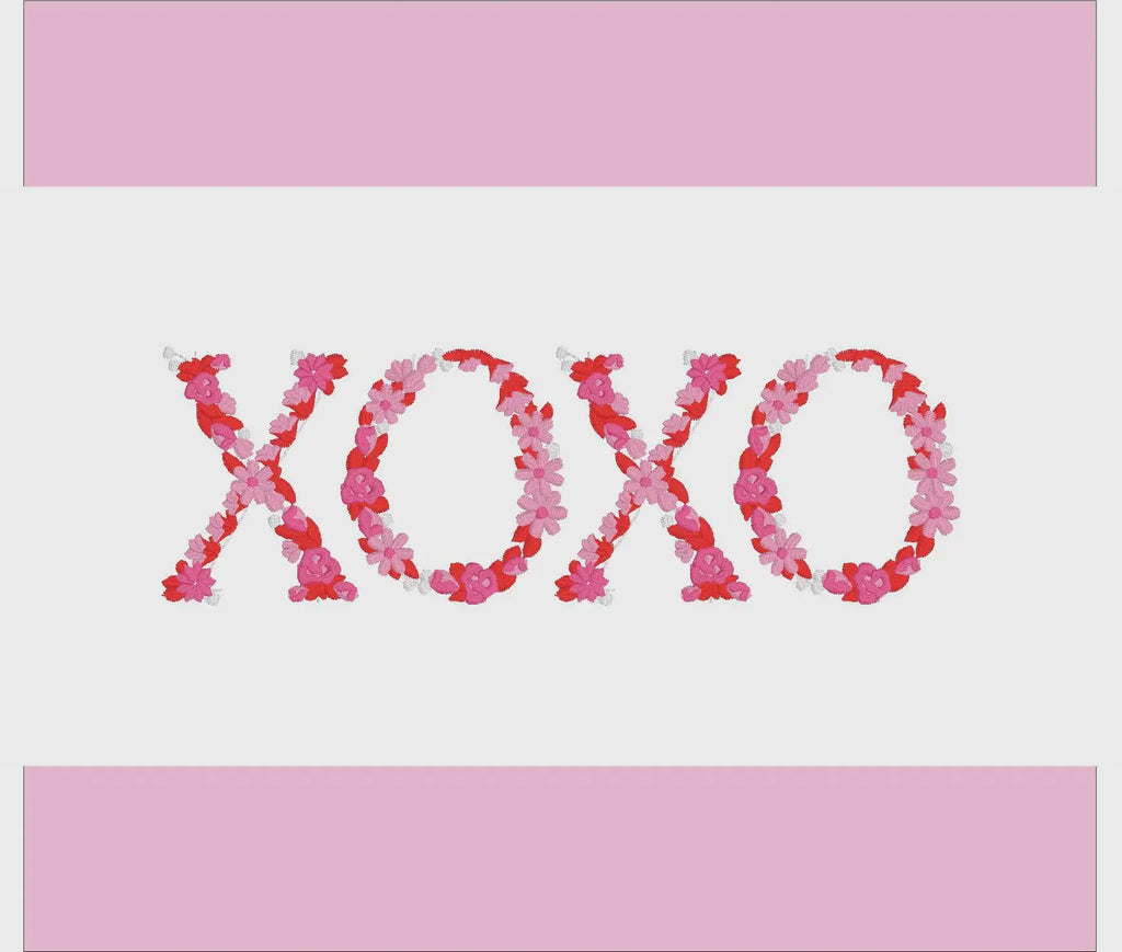 Floral XOXO Embroidery Design: Valentine's Day File (Instant Download)