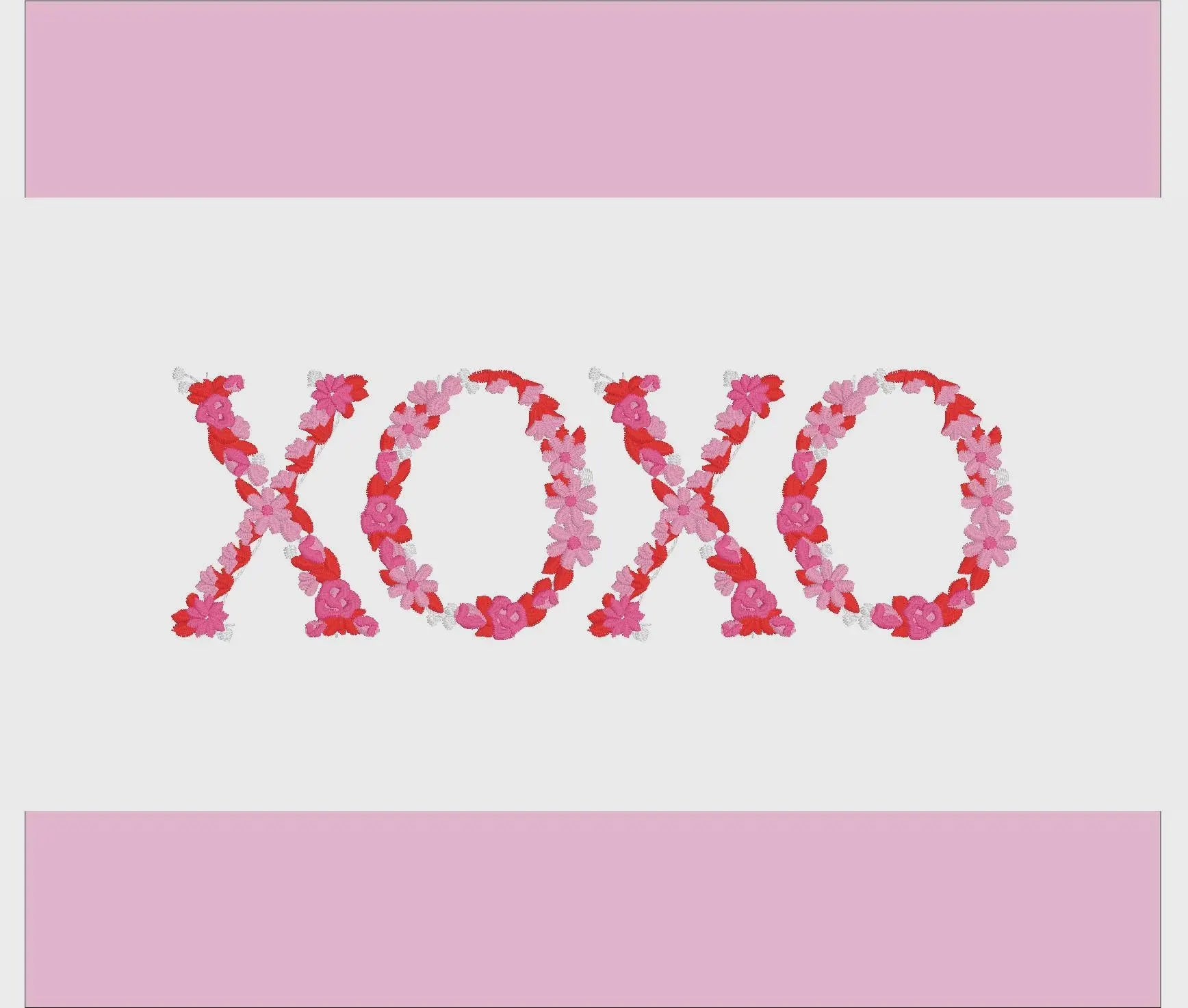Floral XOXO Embroidery Design: Valentine's Day File (Instant Download)