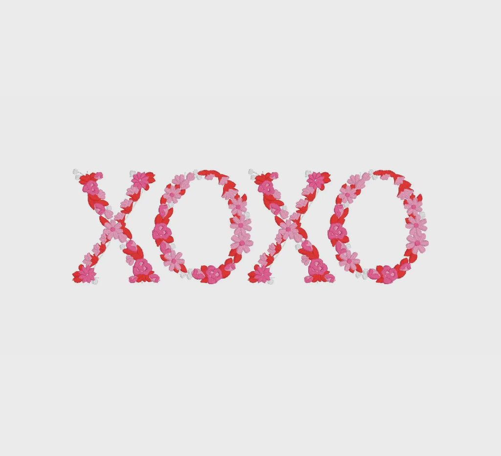 Floral XOXO Embroidery Design: Valentine's Day File (Instant Download)
