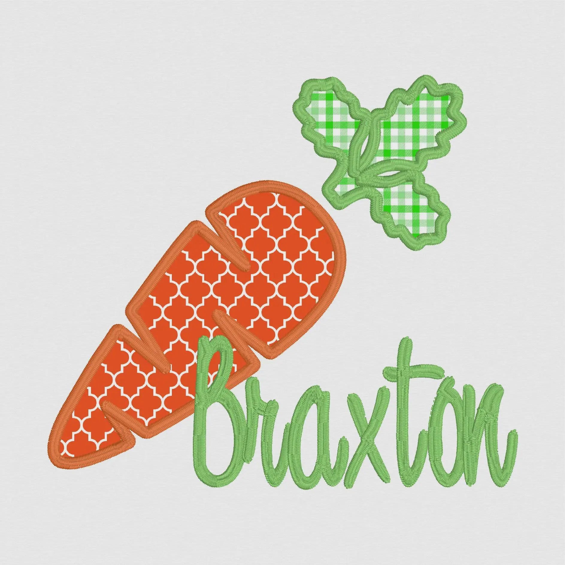 Easter Carrot Appliqué Design: Embroidery File (Digital Download)