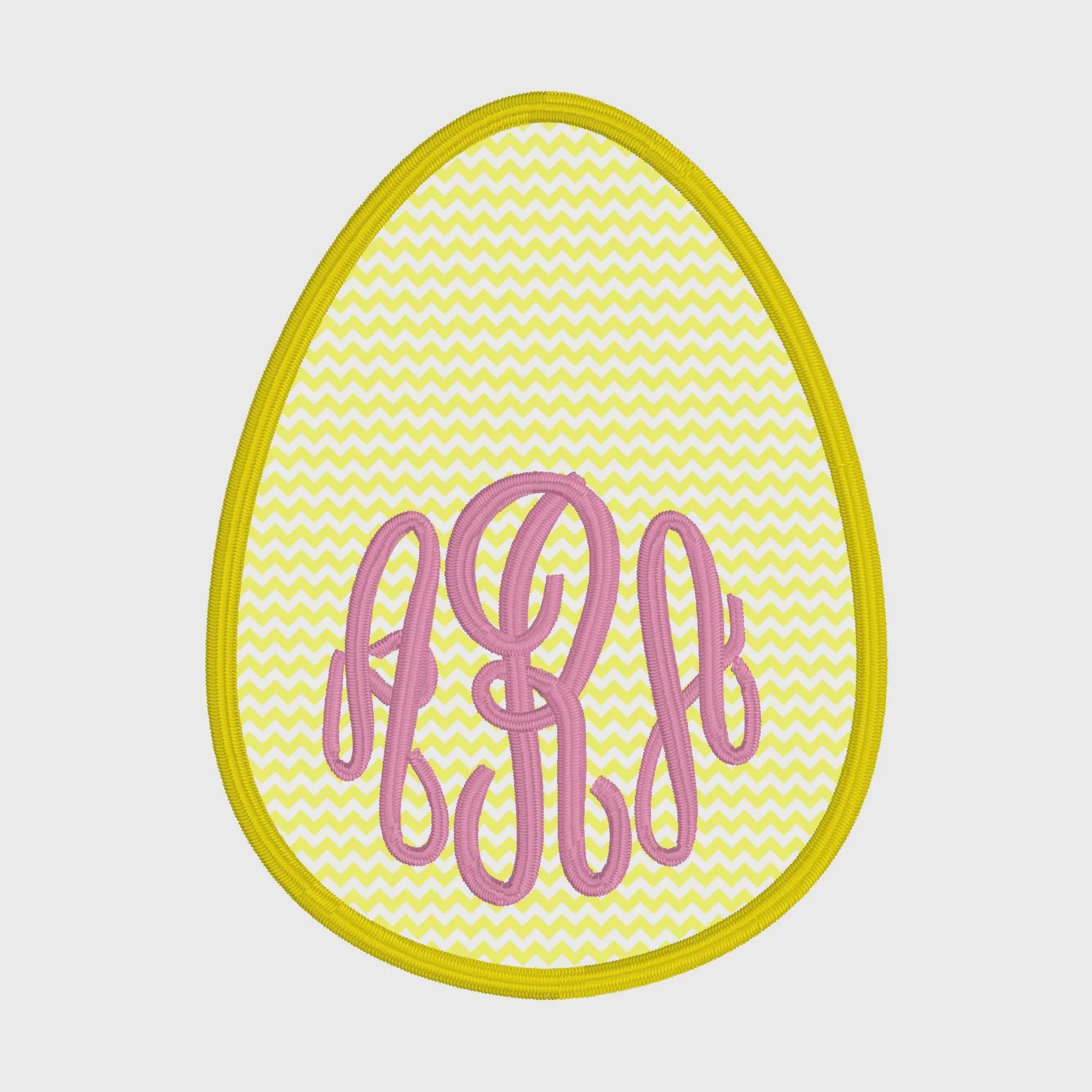 2 Sizes Easter Egg Appliqué Embroidery Design 9 Format Files Instant Download