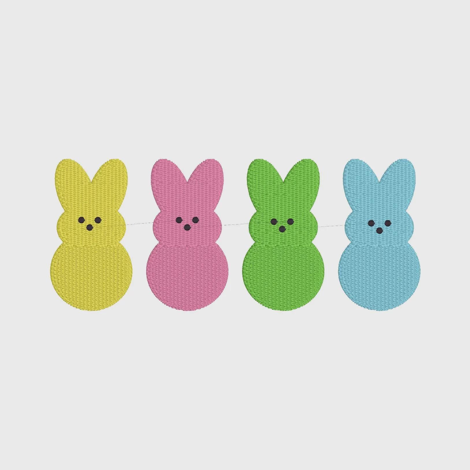 2 Sizes Bundle 4 Easter Peeps Candy Bunnies Embroidery Design Download