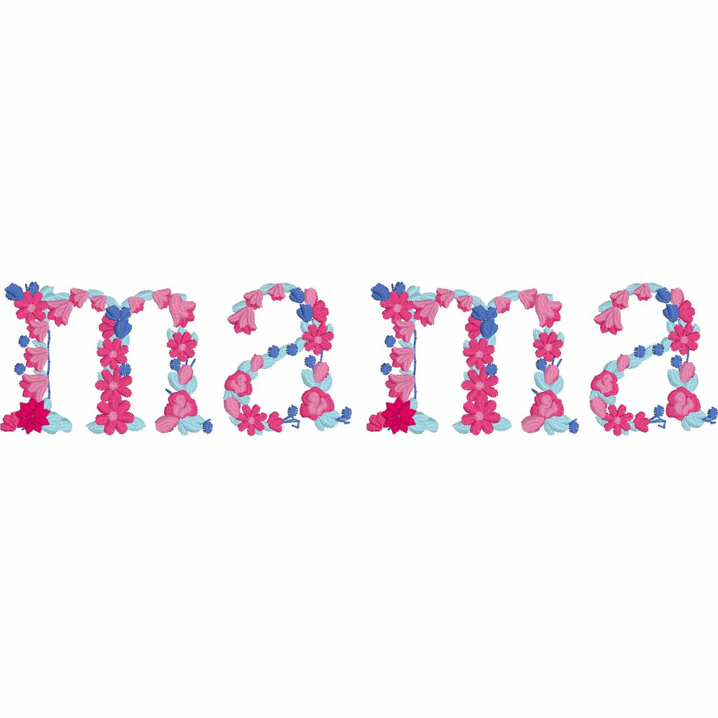 Mama Floral Embroidery Design: 8 Inch, 9 Formats (Digital Download)