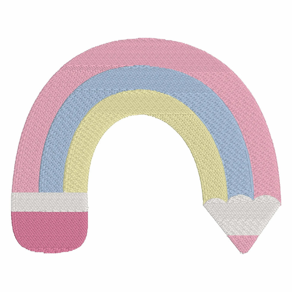 Rainbow Pencil Embroidery Design: Children's Stitch (10 Formats)