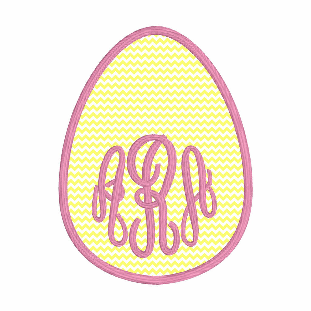 2 Sizes Easter Egg Appliqué Embroidery Design 9 Format Files Instant Download