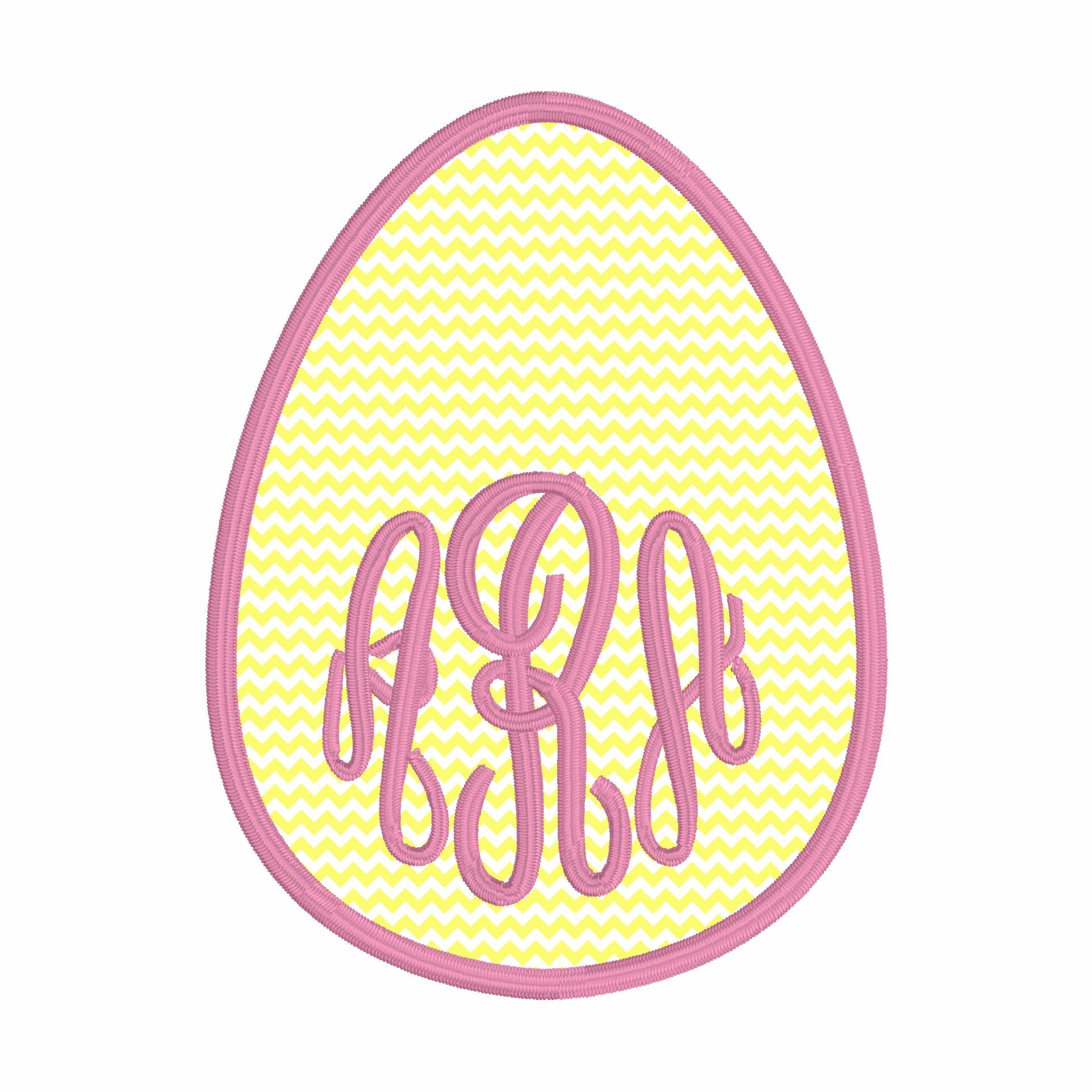 2 Sizes Easter Egg Appliqué Embroidery Design 9 Format Files Instant Download