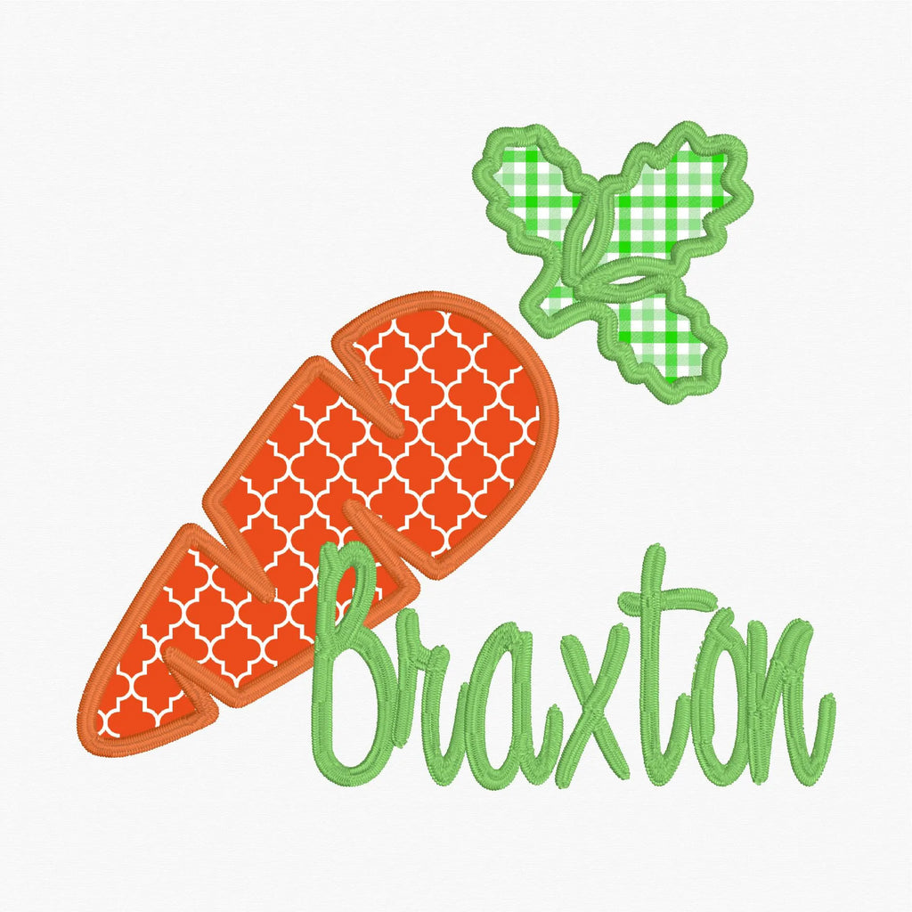 Easter Carrot Appliqué Design: Embroidery File (Digital Download)