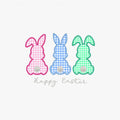Happy Easter 3 Easter Bunnies Appliqué Embroidery Design Download