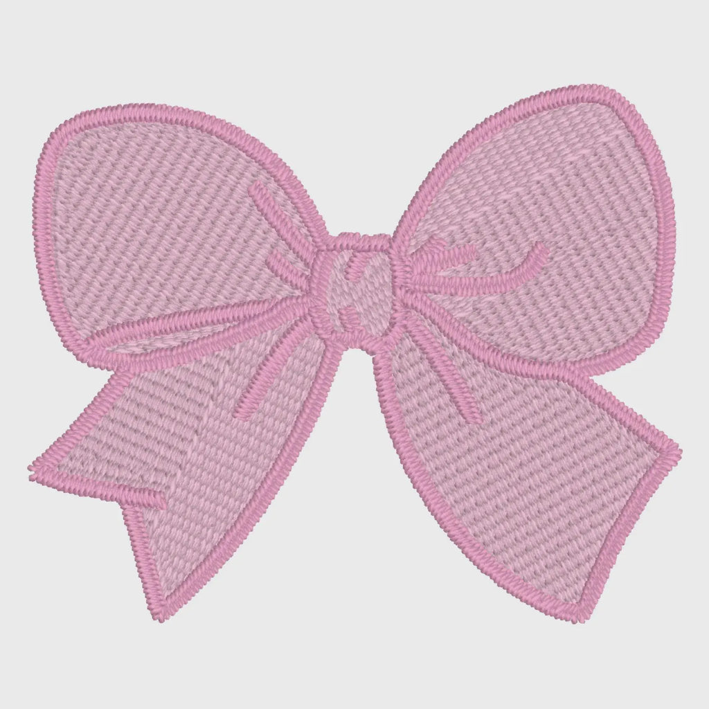 Coquette Bow Embroidery Design: Monogram Topper, 10 Sew Formats (2" Instant Download)