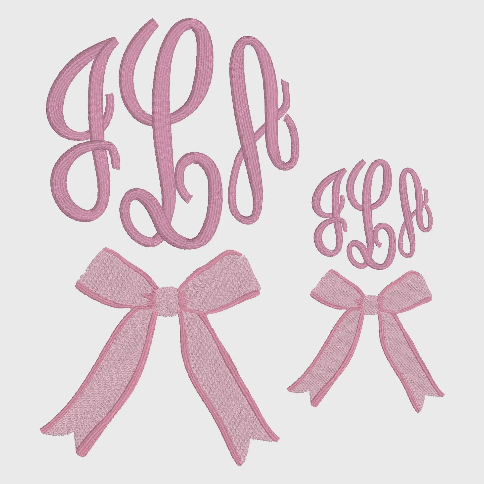 Coquette Bow Embroidery Design: Monogram Toppers Bundle (10 Sew Formats, Instant Download)