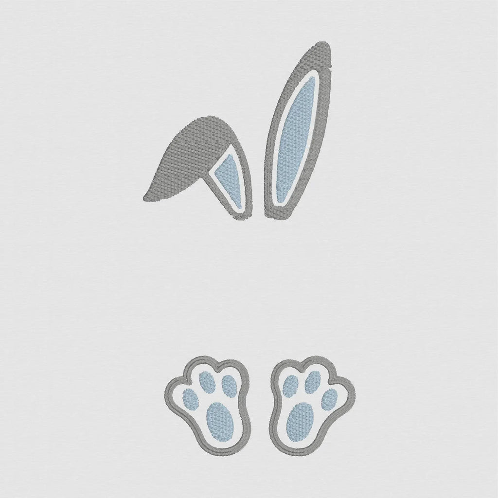 Easter Bunny Ears and Feet Monogram Name Frame Embroidery File 13 Instant Downloads