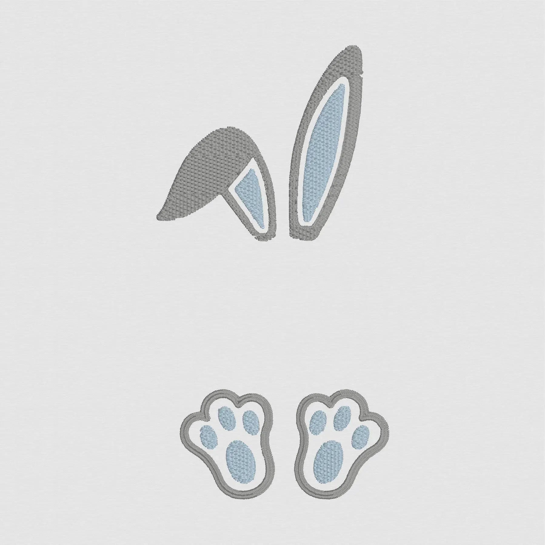 Easter Bunny Ears and Feet Monogram Name Frame Embroidery File 13 Instant Downloads