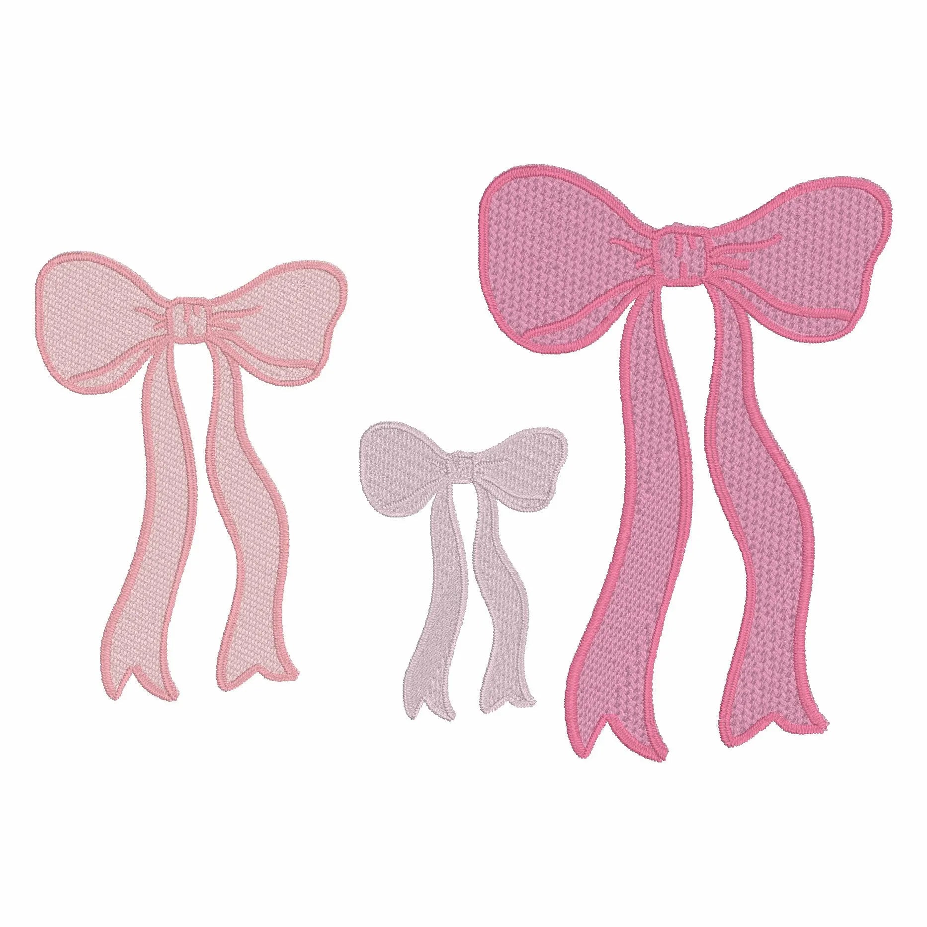 Coquette Bow Embroidery Design: Monogram Toppers Bundle (10 Sew Formats, Instant Download)