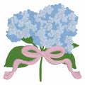 Hydrangea Embroidery Design: 3 inch Floral Stem with Bow (10 File Formats)