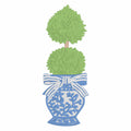 Chinoiserie Ginger Jar Topiary Embroidery File: Coquette Bow Design (Digital Download)