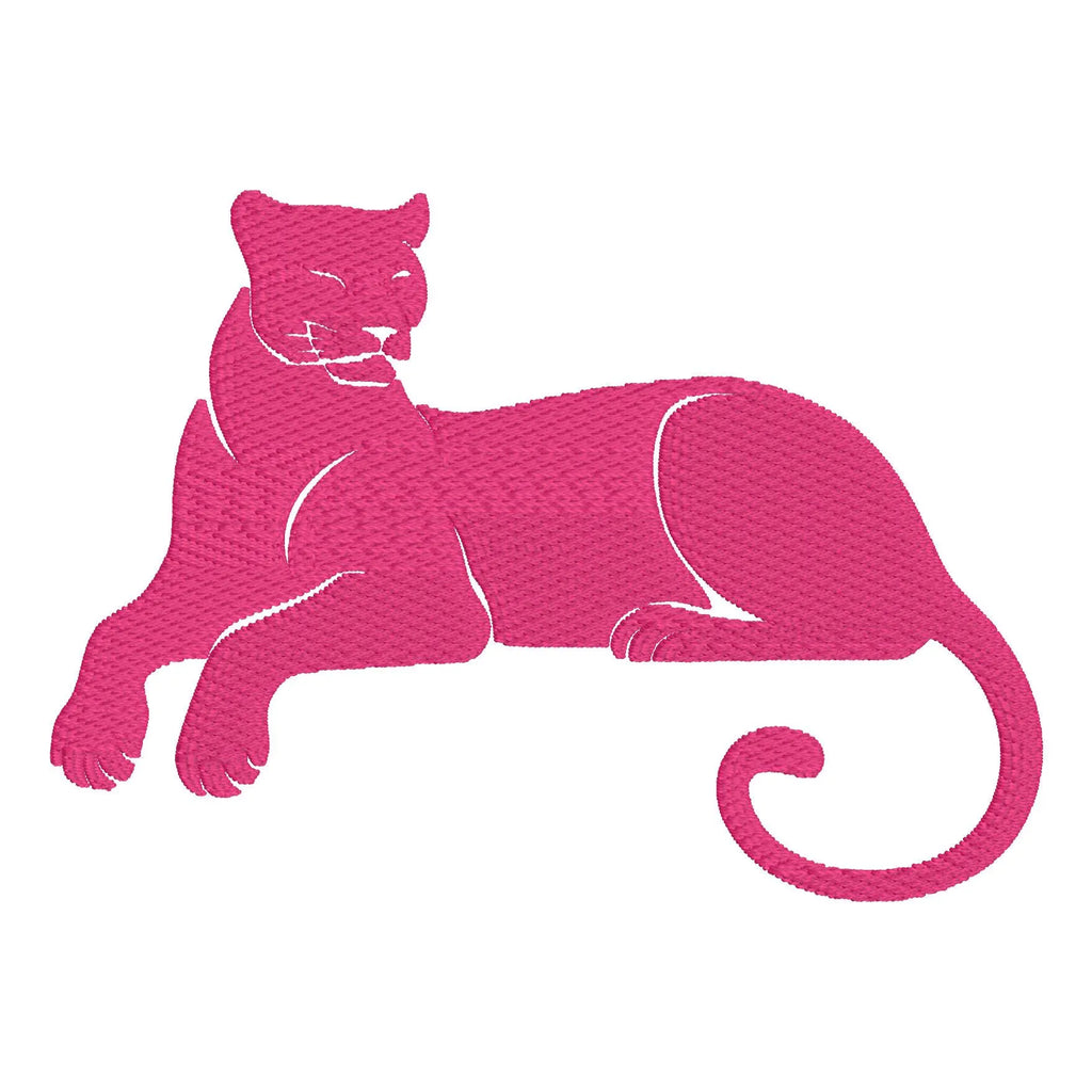 Sitting Panther Embroidery Design: Diamond Fill Stitch (Digital Download)