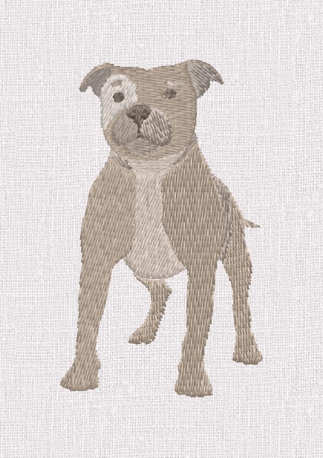Staffordshire Bull Terrier Embroidery Design: 2 Sizes (Digital Download)