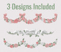3 Designs Floral Garland Embroidery Bundle: Crest Monogram Topper (Instant Download, 10 Formats)