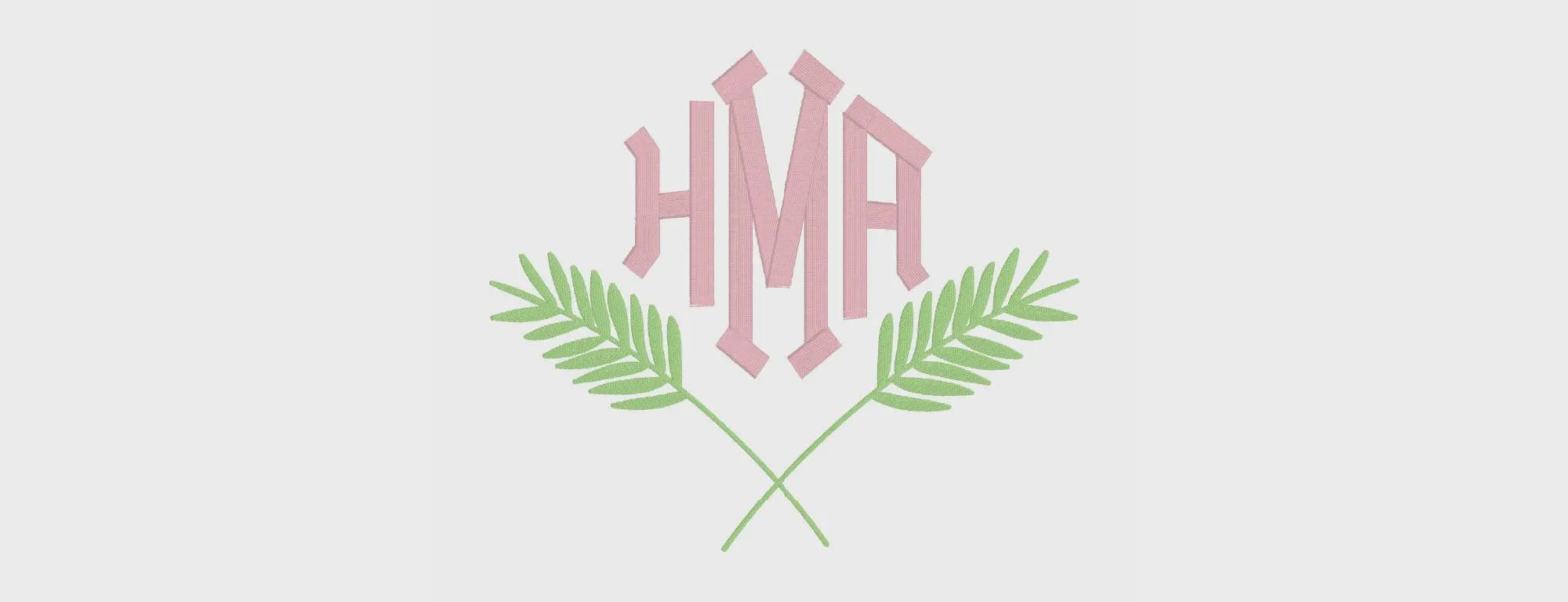 BUNDLE Diamond Embroidery .BX Monogram Font + Palms Frame