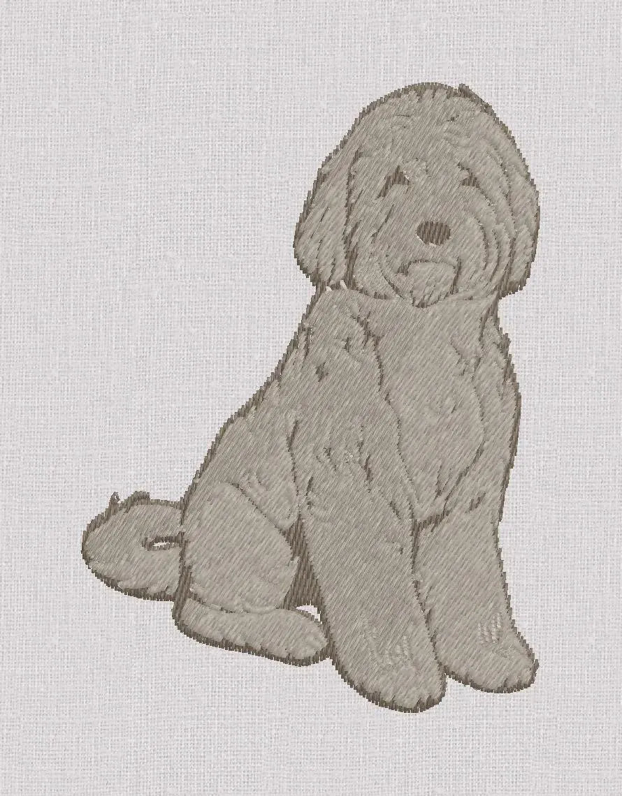 Golden Doodle Embroidery Design: 3 Sizes, 10 Formats (Instant Download)