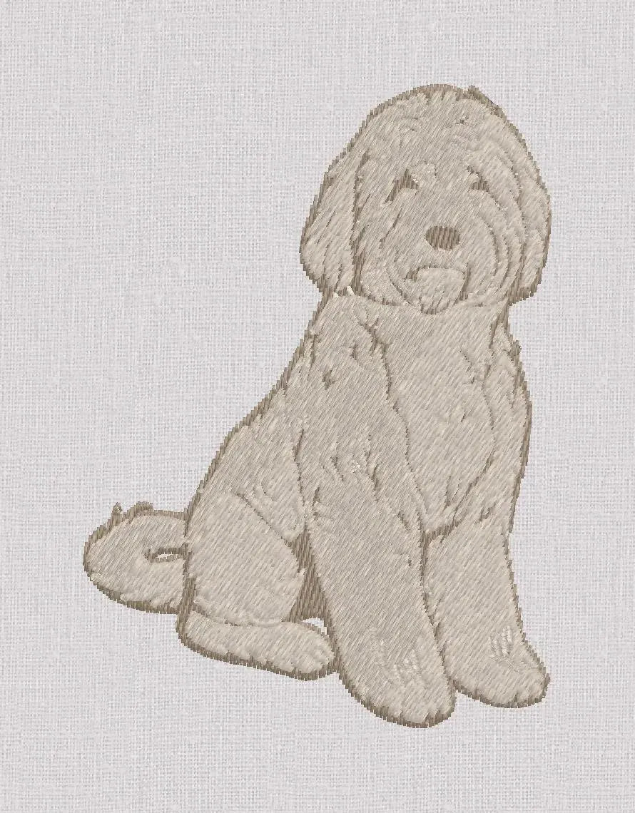 Golden Doodle Embroidery Design: 3 Sizes, 10 Formats (Instant Download)