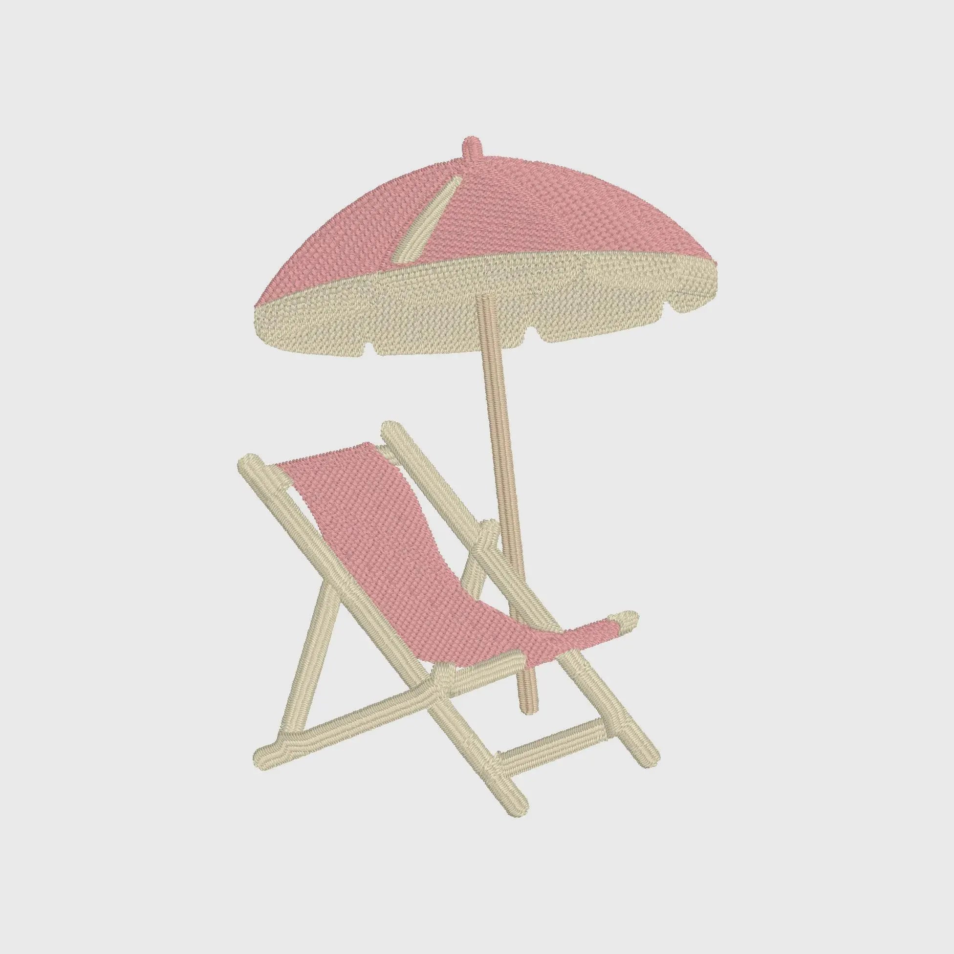 Beach Lounge Chair Embroidery Design: 9 File Formats (Digital Download)