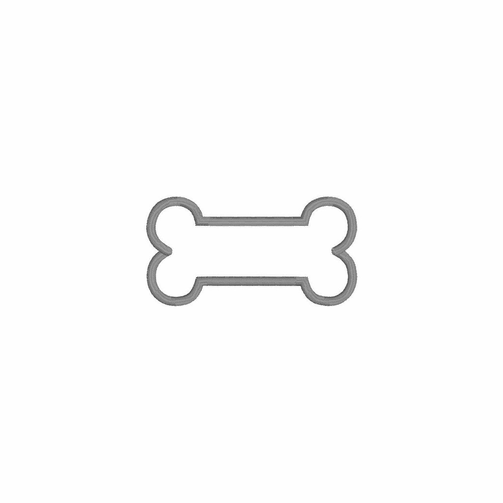Dog Bone Appliqué Embroidery Design: 4 Sizes, 9 Formats (Instant Download)