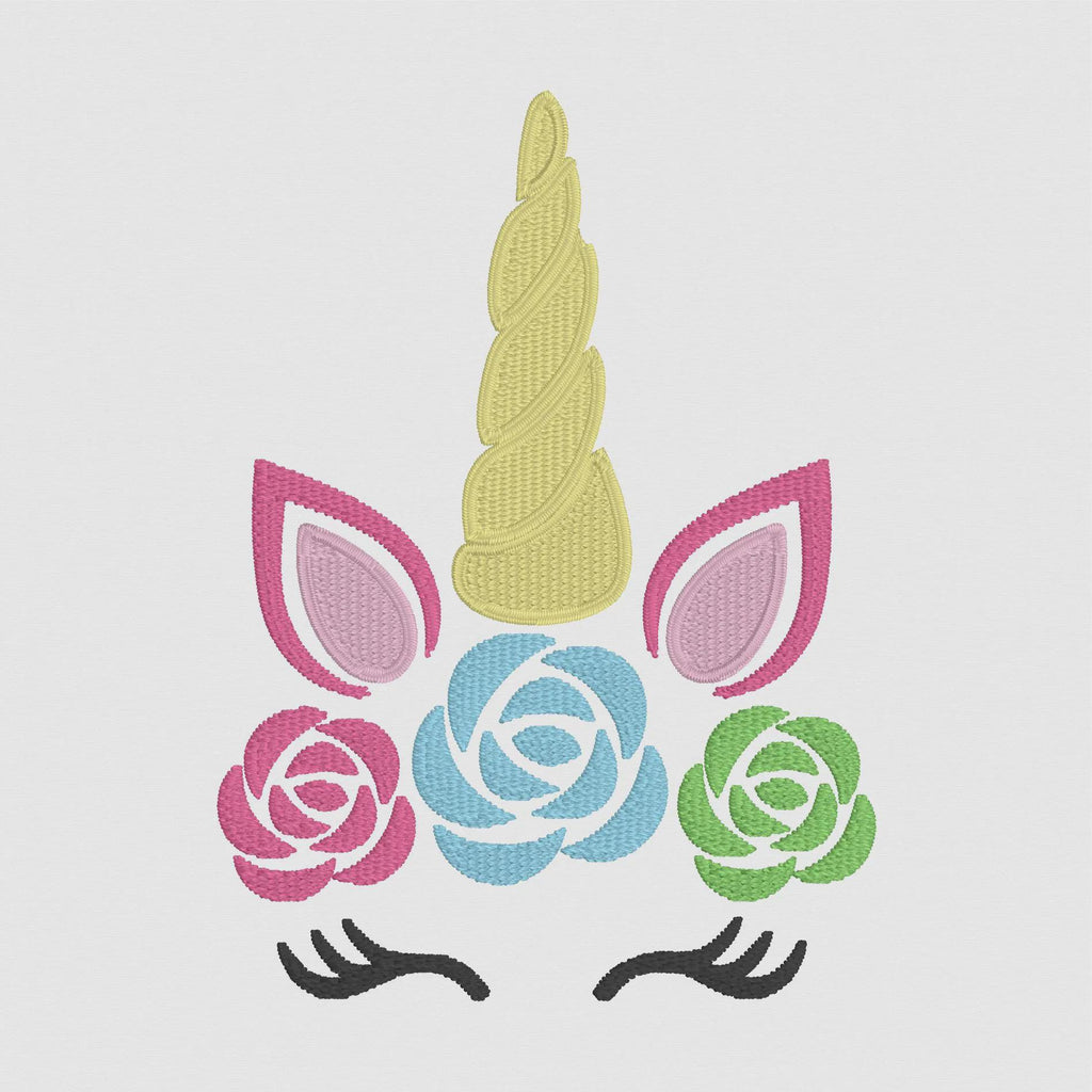 Floral Halo Unicorn Embroidery Design 9 Format Files Instant Download