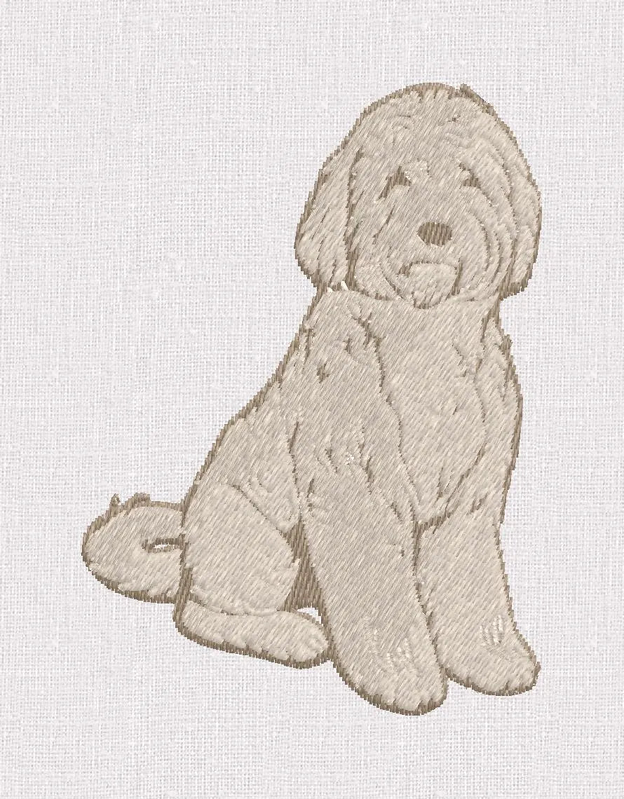 Golden Doodle Embroidery Design: 3 Sizes, 10 Formats (Instant Download)