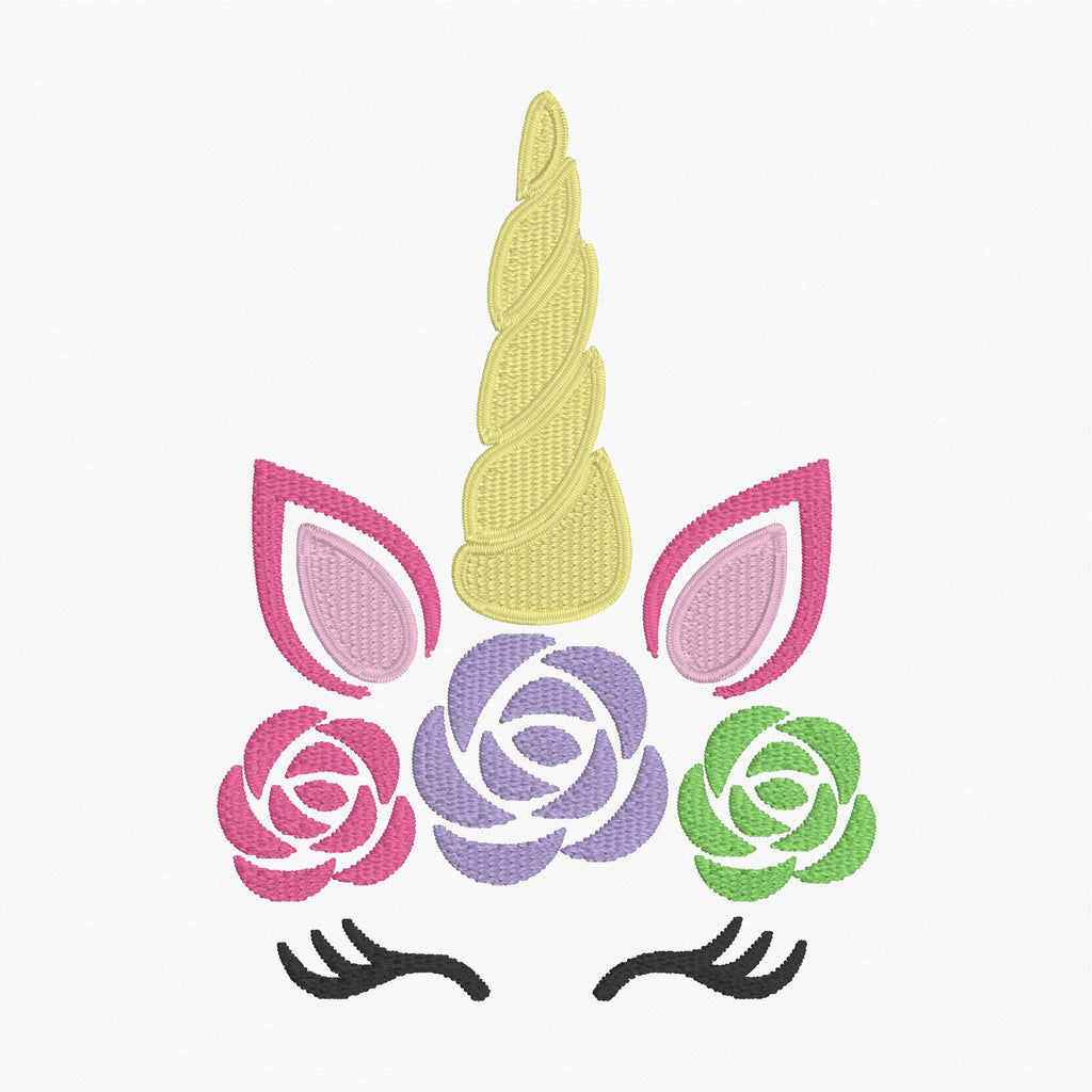 Floral Halo Unicorn Embroidery Design 9 Format Files Instant Download