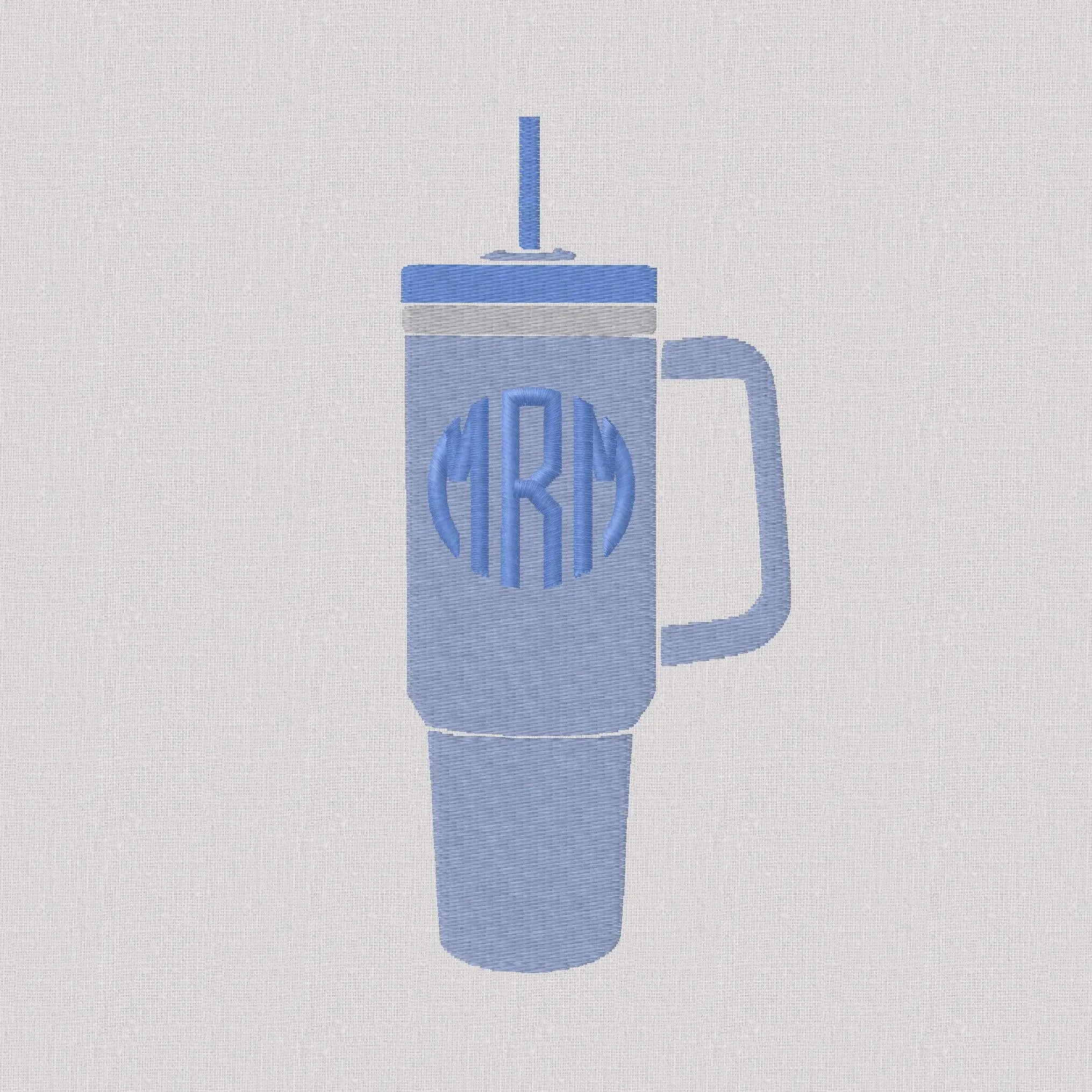 Tumbler Cup Embroidery File Can be Layered with a Monogram 10 Sew Stitch Formats