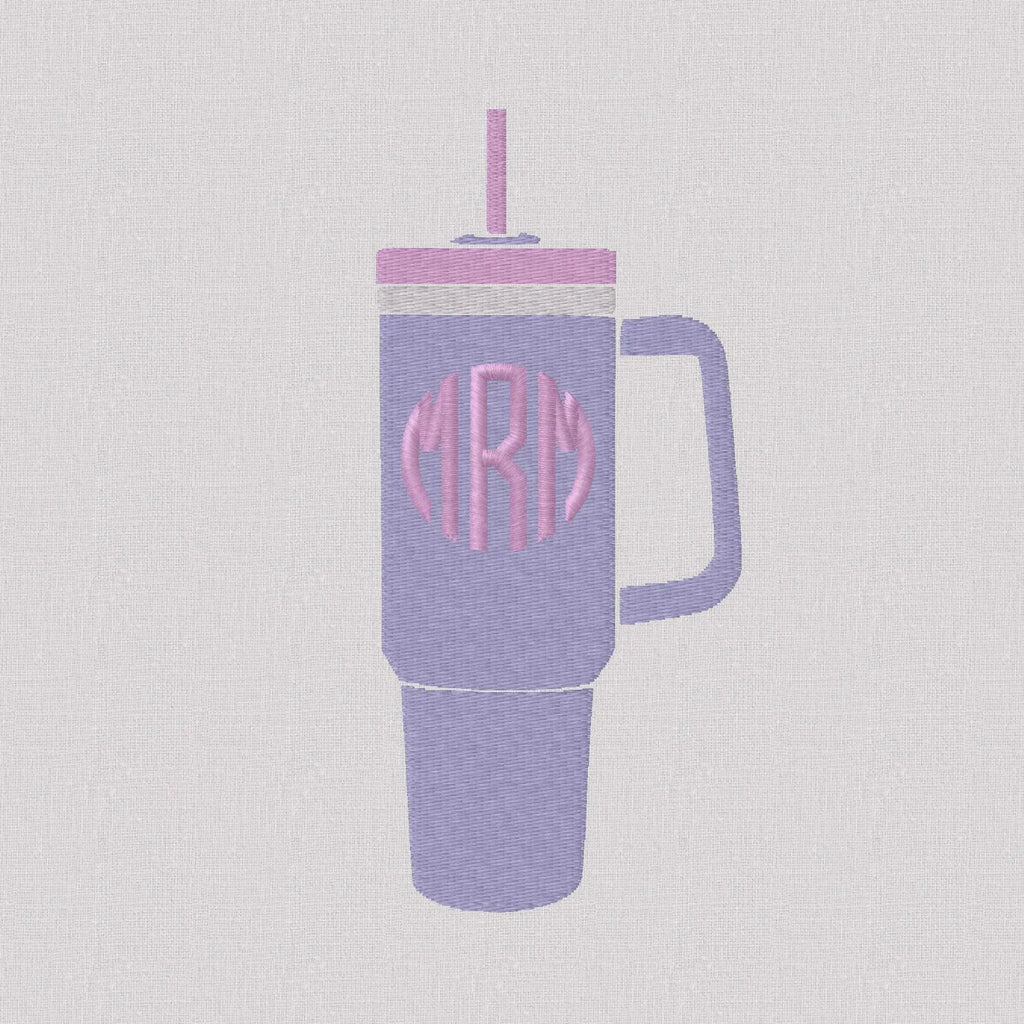 Tumbler Cup Embroidery File Can be Layered with a Monogram 10 Sew Stitch Formats
