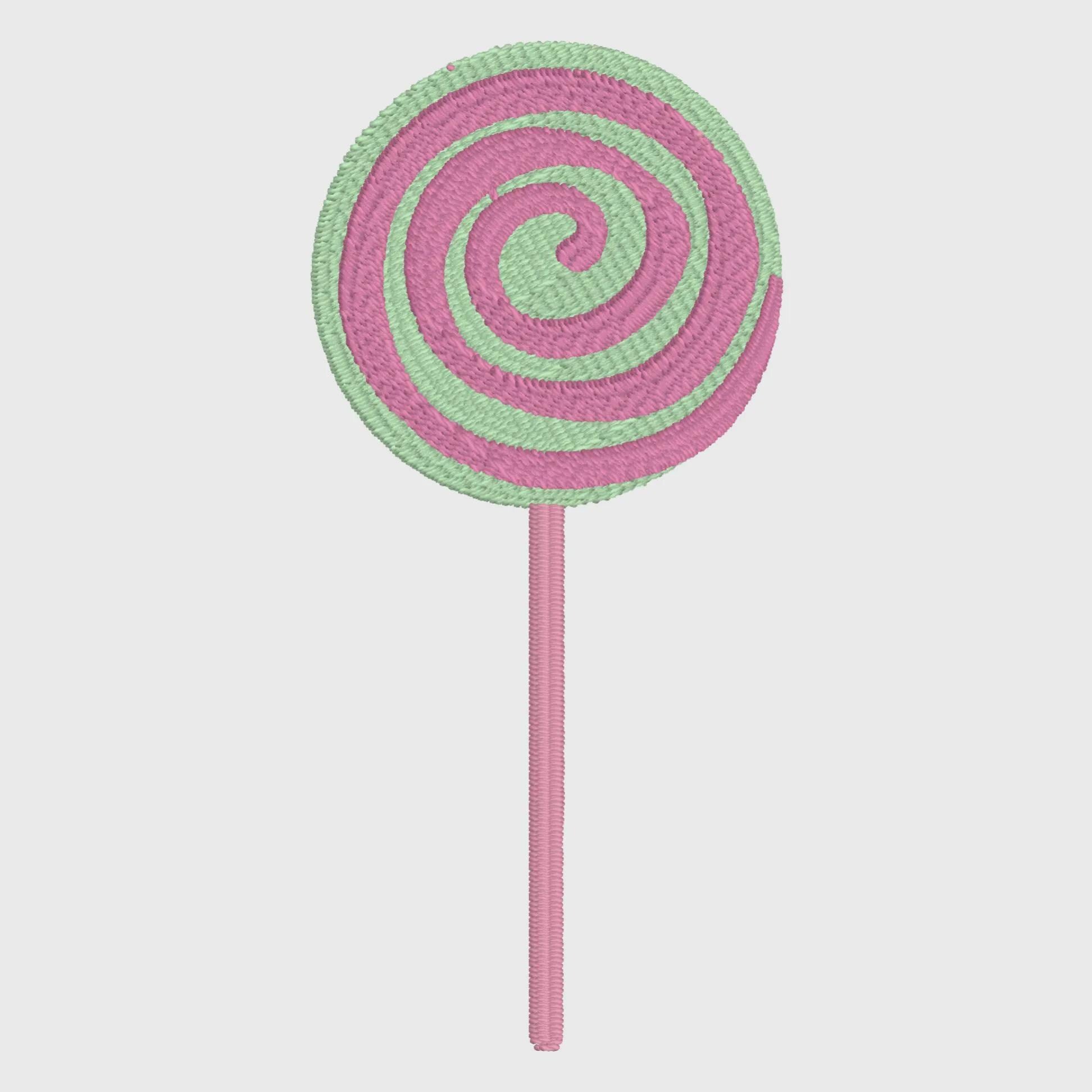 Lollipop Embroidery Design: 3" & 4" Sizes (Digital File)