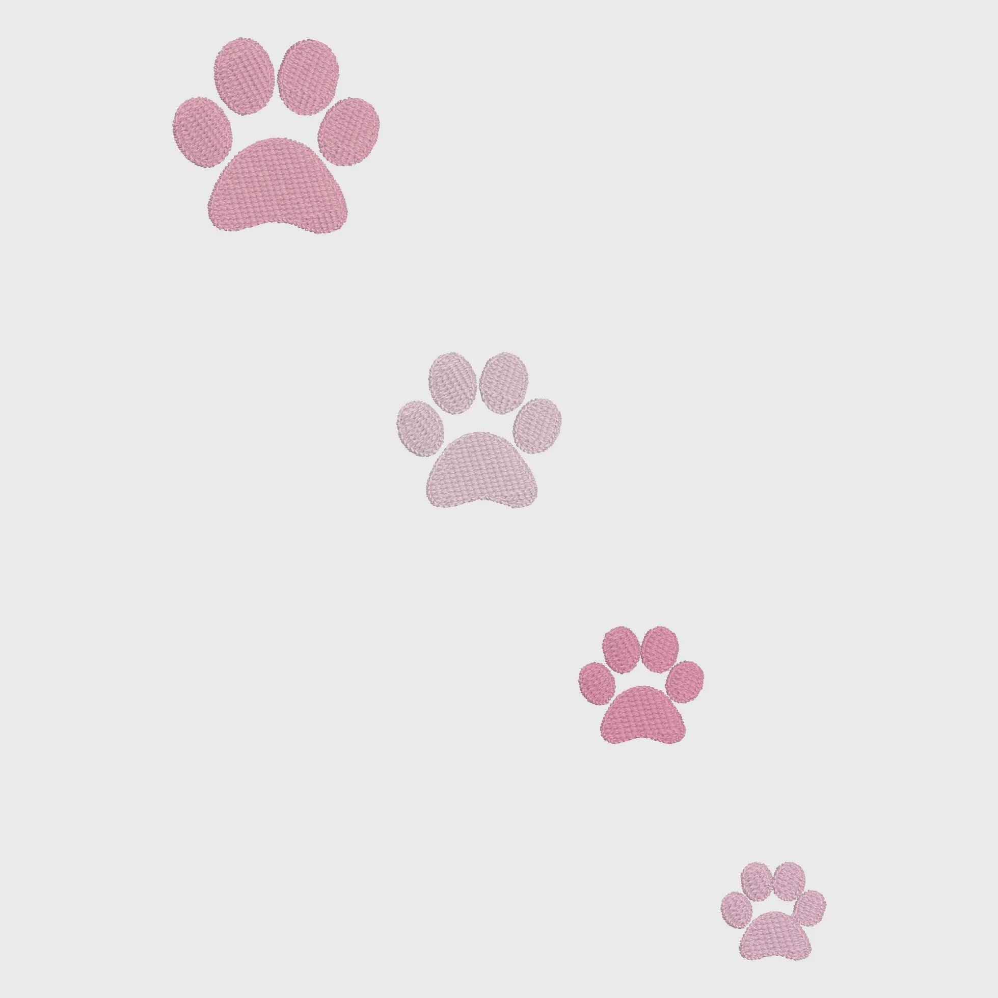 4 Sizes Small Paws Embroidery File: 8 Stitch Formats, Instant Download