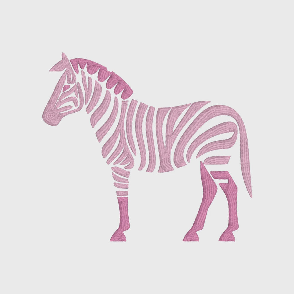 Preppy Zebra Embroidery File: 2-Color 4 inch (Digital Download)