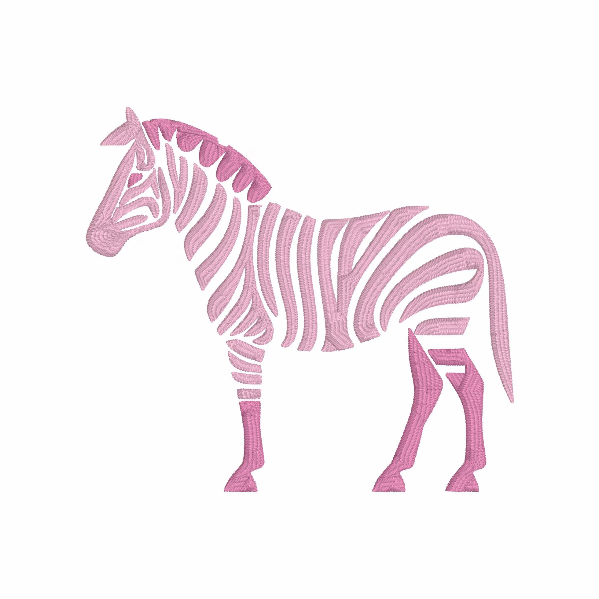 Preppy Zebra Embroidery File: 2-Color 4 inch (Digital Download)
